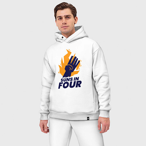 Мужской костюм оверсайз Suns in four / Белый – фото 3