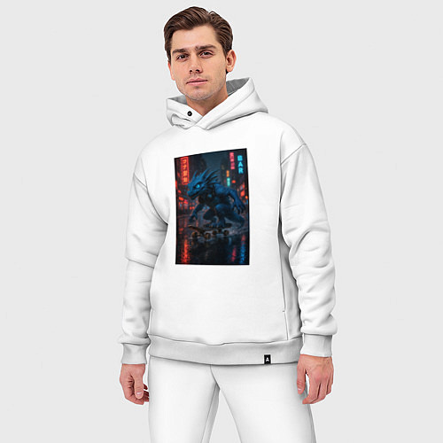 Мужской костюм оверсайз Дракон на Колесах / Белый – фото 3