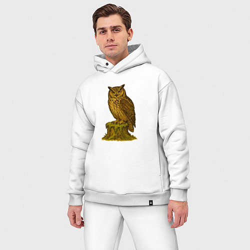 Мужской костюм оверсайз Сказочная сова / Белый – фото 3