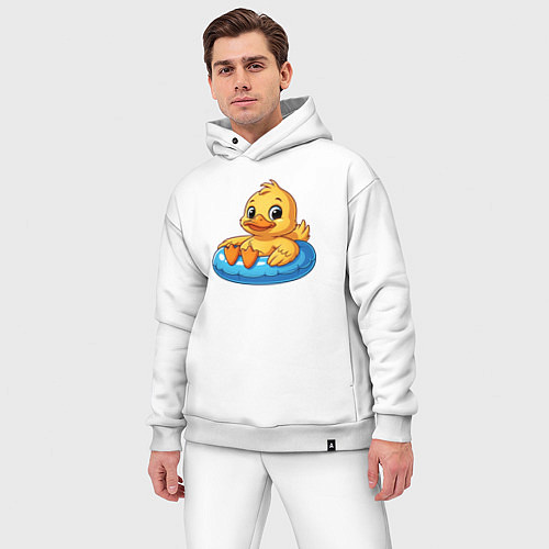 Мужской костюм оверсайз Утенок в надувном круге / Белый – фото 3