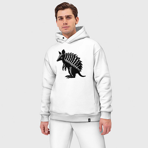 Мужской костюм оверсайз Черный броненосец / Белый – фото 3