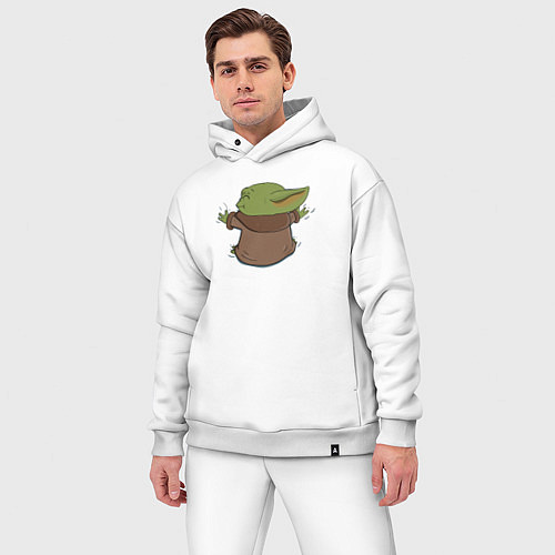 Мужской костюм оверсайз Малыш Йода / Белый – фото 3