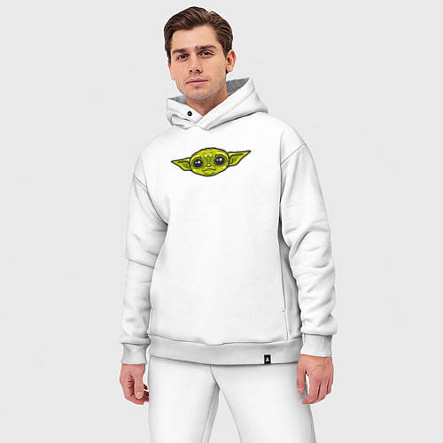 Мужской костюм оверсайз Yoda face / Белый – фото 3