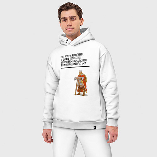 Мужской костюм оверсайз Смех над супостатами в рабочее время / Белый – фото 3