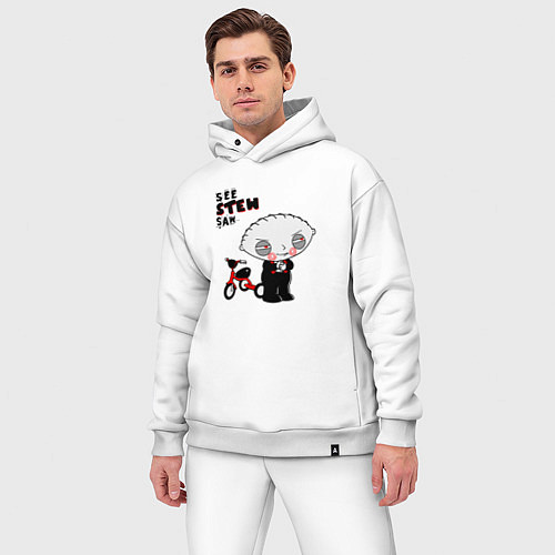 Мужской костюм оверсайз Пила Стьюи / Белый – фото 3