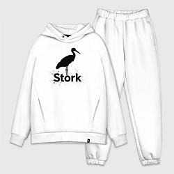 Мужской костюм оверсайз Аист черной краской, цвет: белый