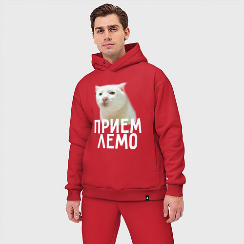 Мужской костюм оверсайз Приемлемо котик / Красный – фото 3