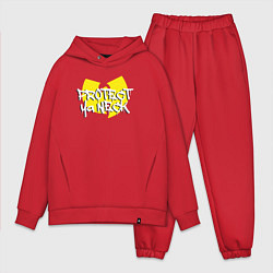Мужской костюм оверсайз Protect ya neck Wu-Tang, цвет: красный