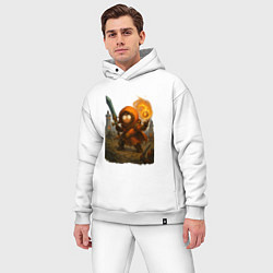 Мужской костюм оверсайз Кенни маг с мечем, цвет: белый — фото 2