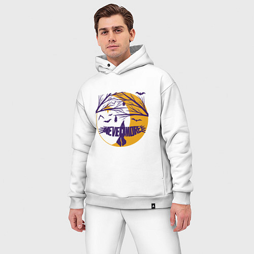 Мужской костюм оверсайз Полёт в Невермор / Белый – фото 3