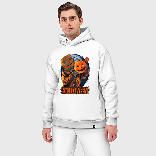 Мужской костюм оверсайз Хэллоуин пугало / Белый – фото 3