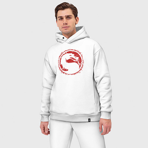 Мужской костюм оверсайз Red dragon kombat / Белый – фото 3