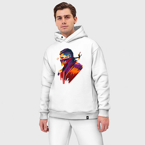 Мужской костюм оверсайз Джонни Кейдж / Белый – фото 3