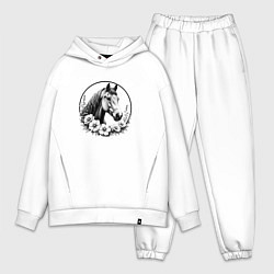 Мужской костюм оверсайз Нежность гривы, цвет: белый