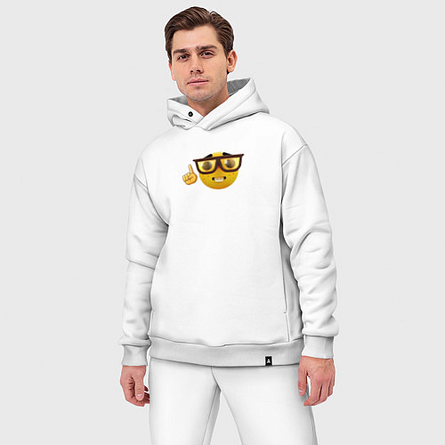 Мужской костюм оверсайз Смайл-ботан / Белый – фото 3