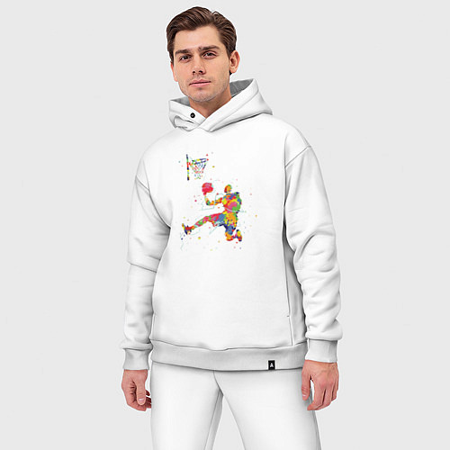 Мужской костюм оверсайз Color basketball / Белый – фото 3