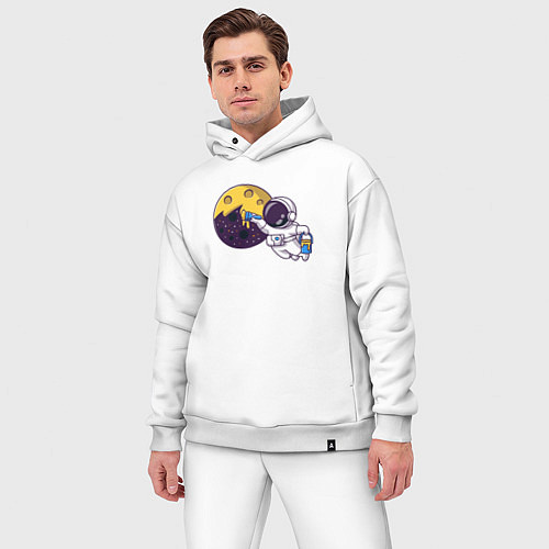 Мужской костюм оверсайз Сырная луна / Белый – фото 3