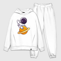 Мужской костюм оверсайз На Сатурне, цвет: белый