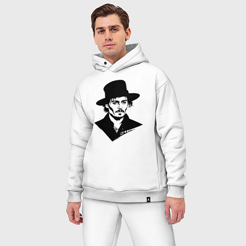 Мужской костюм оверсайз Джонни Депп в шляпе / Белый – фото 3