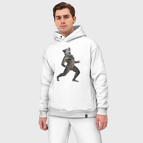 Мужской костюм оверсайз Оборотень воет / Белый – фото 3