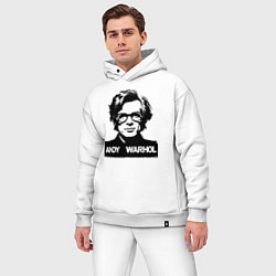 Мужской костюм оверсайз Энди Уорхол портретный образ, цвет: белый — фото 2