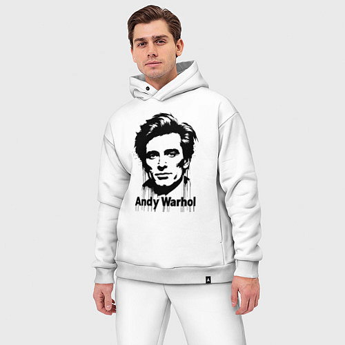 Мужской костюм оверсайз Молодой Энди Уорхол / Белый – фото 3