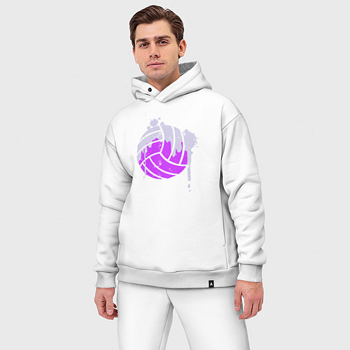 Мужской костюм оверсайз Purple ball / Белый – фото 3