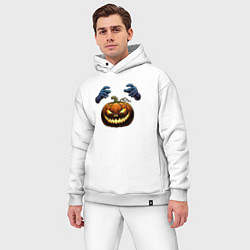 Мужской костюм оверсайз Зловещая лампа Джека, цвет: белый — фото 2