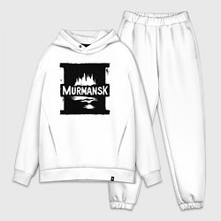 Мужской костюм оверсайз Мурманск в стрит-арт стиле, цвет: белый