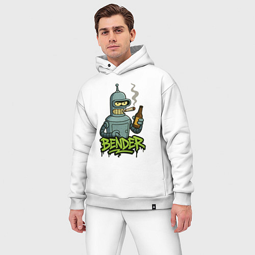 Мужской костюм оверсайз Bender with beer / Белый – фото 3