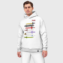 Мужской костюм оверсайз Adventure time swords, цвет: белый — фото 2