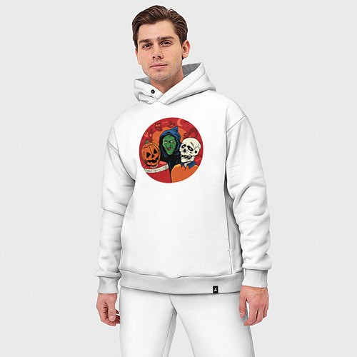 Мужской костюм оверсайз Halloween friends / Белый – фото 3