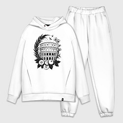 Мужской костюм оверсайз Колизей в цвету: аромат Италии, цвет: белый