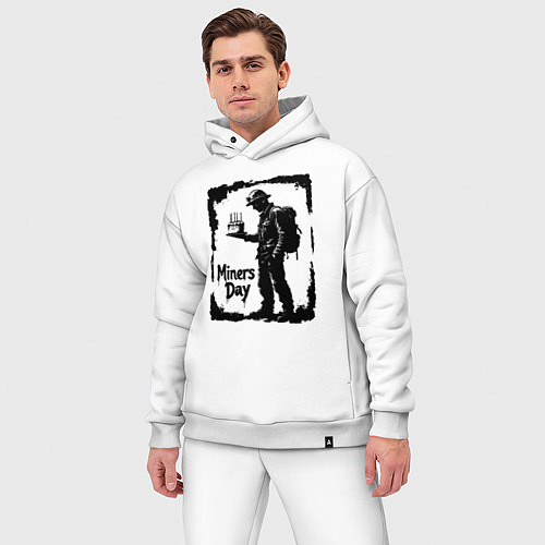 Мужской костюм оверсайз Шахтерский праздник / Белый – фото 3