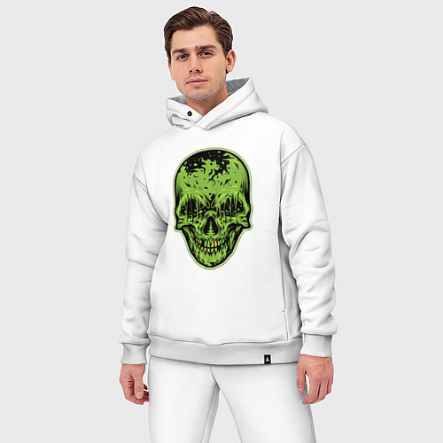 Мужской костюм оверсайз Green skeletor / Белый – фото 3