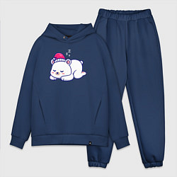 Мужской костюм оверсайз Спящий мишка, цвет: тёмно-синий