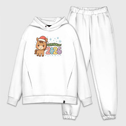 Мужской костюм оверсайз Новогодняя лошадка 2026, цвет: белый