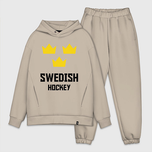 Мужской костюм оверсайз Swedish Hockey / Миндальный – фото 1