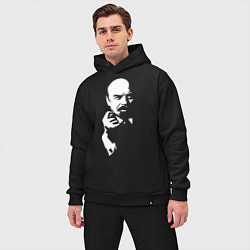 Мужской костюм оверсайз Ленин: фигу вам, цвет: черный — фото 2