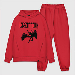 Мужской костюм оверсайз Led Zeppelin цвета красный — фото 1
