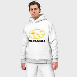 Мужской костюм оверсайз Subaru Logo цвета белый — фото 2