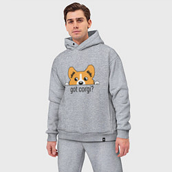 Мужской костюм оверсайз Got Corgi, цвет: меланж — фото 2
