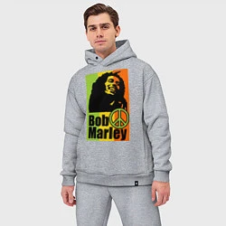 Мужской костюм оверсайз Bob Marley: Jamaica, цвет: меланж — фото 2