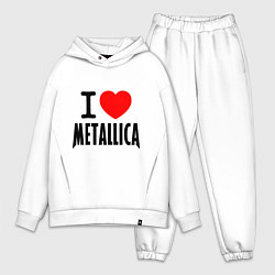 Мужской костюм оверсайз I love Metallica, цвет: белый