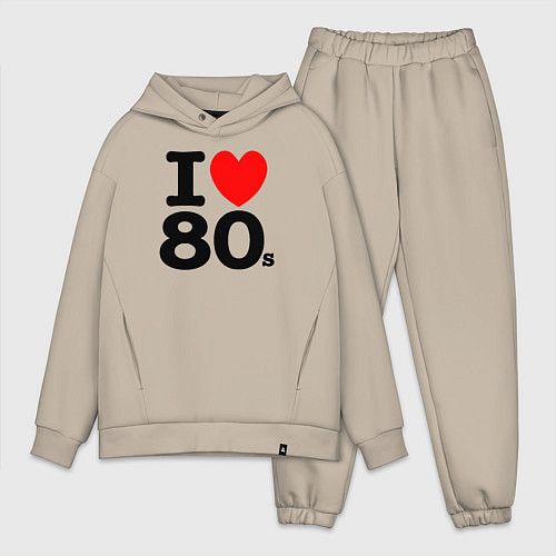 Мужской костюм оверсайз I Love 80s / Миндальный – фото 1