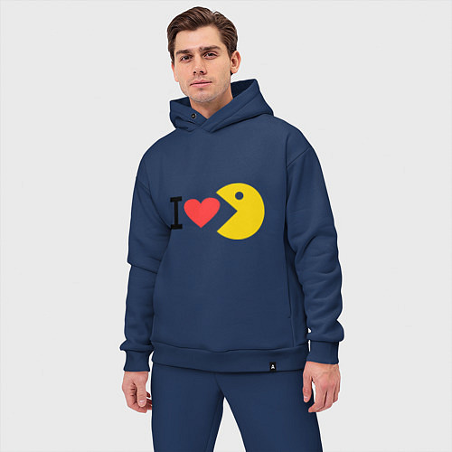Мужской костюм оверсайз I love Packman / Тёмно-синий – фото 3