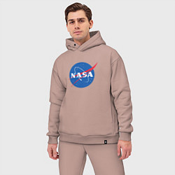 Мужской костюм оверсайз NASA: Logo, цвет: пыльно-розовый — фото 2