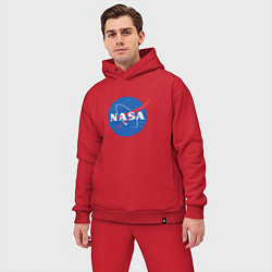 Мужской костюм оверсайз NASA: Logo цвета красный — фото 2