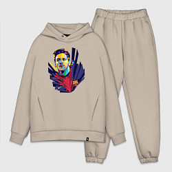 Мужской костюм оверсайз Messi Art, цвет: миндальный