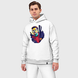 Мужской костюм оверсайз Messi Art, цвет: белый — фото 2